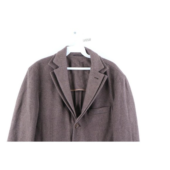 Phineas Cole 3 Button Silk Cashmere Double Vent Sport Coat Jacket Brown - Picture 2 of 10